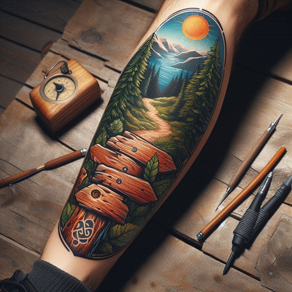 Trail Marker Tattoo Ideas: Symbolizing the Journey, Direction, and Adventure