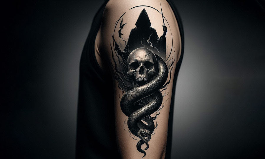 57 Intimidating And Meaningful Ideas For Death Eater Tattoos To Wear This Year!