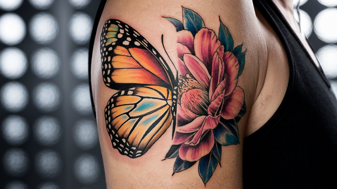 37 Scintillating Half Butterfly Half Flower Tattoo Ideas To Fly Away From Your Worries!