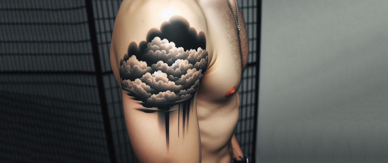 Tattoo uploaded by Diino Kelepouris • Rose, clouds shading half sleeve •  Tattoodo