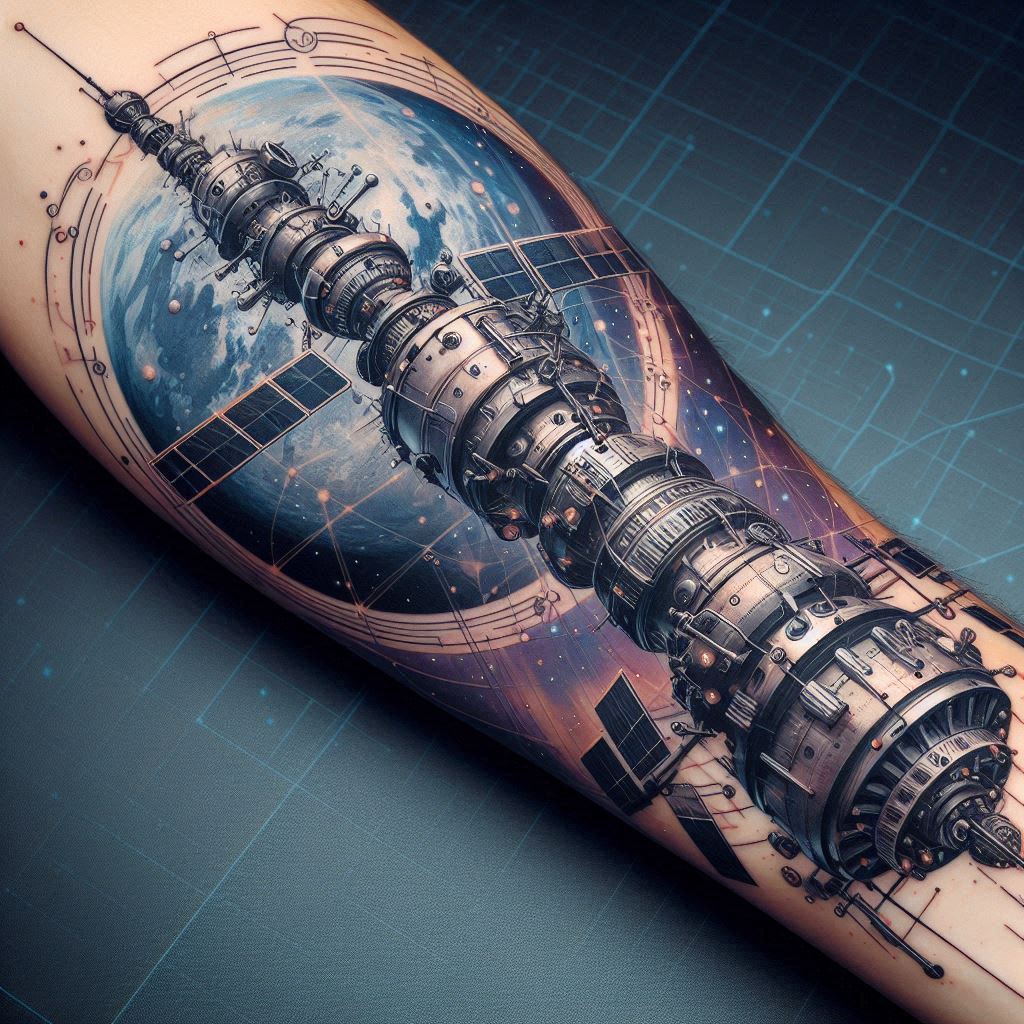 Satellite Tattoos: Symbolizing Connection, Communication, and Exploration