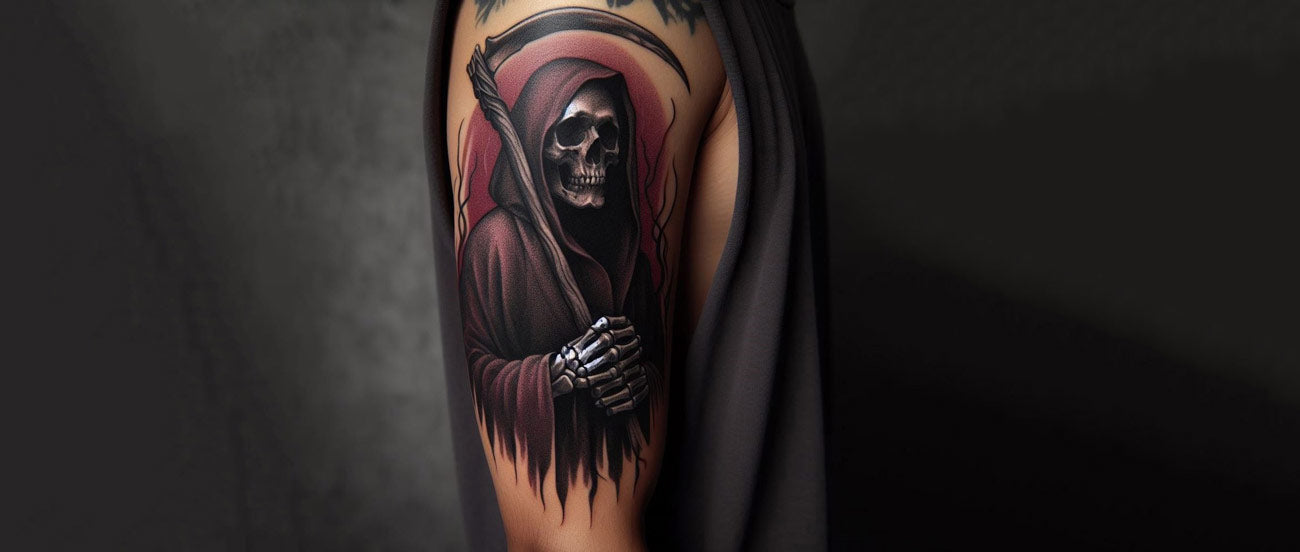 Daddy Jacks Body Art Studio : Tattoos : Color : Peaceful Grim Reaper tattoo