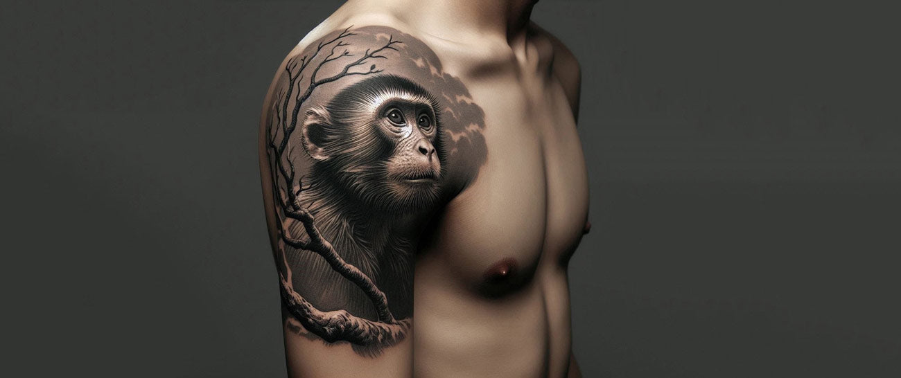 Spaceship with monkey tattoo - Tattoogrid.net
