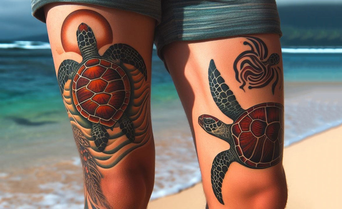 Sea Turtle Tattoo on Leg