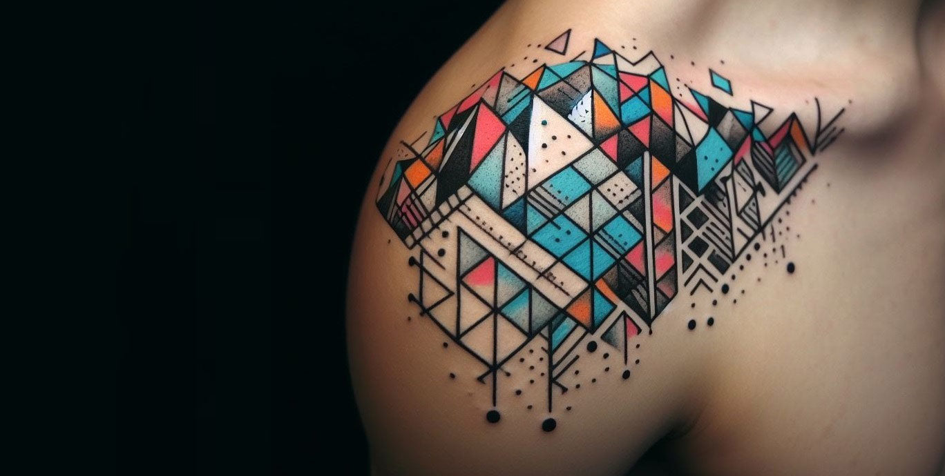 Shoulder Eagle Geometric Tattoo by Kipod Studio