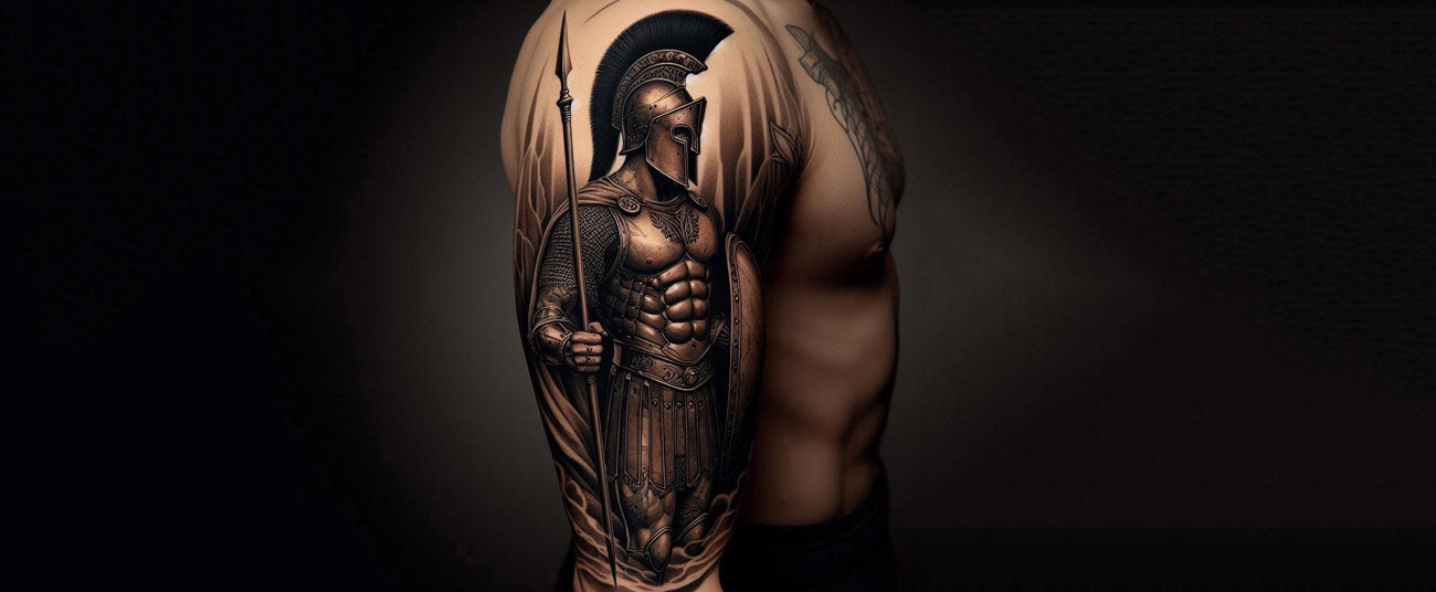 51 Spartan Tattoo Designs for Men [2024 Inspiration Guide] | Spartan tattoo,  Tattoo designs men, Sleeve tattoos