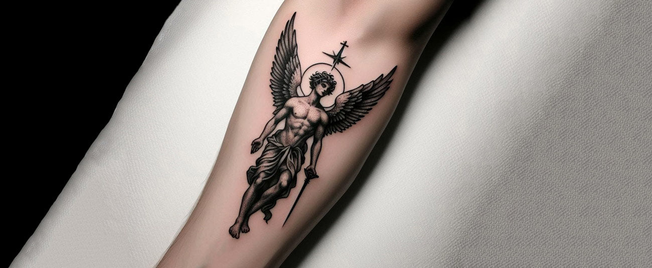 51 Likes, 3 Comments - Tran Quang Thai (@greybulltattoo) on Instagram:  “Saint Michael the Archangel. #tattoolife #tatto… | Archangel tattoo,  Tattoos, Sleeve tattoos