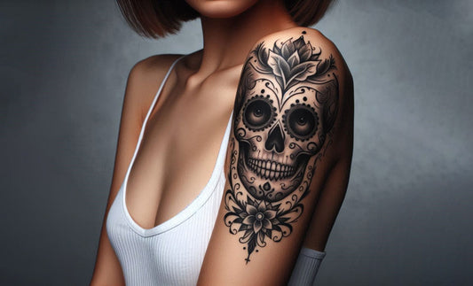 Sugar skull tattoo idea