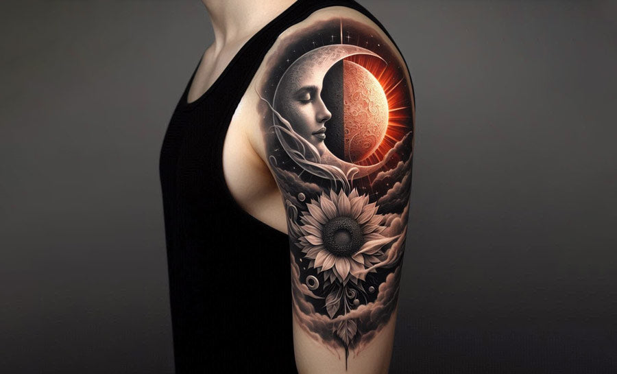 Sun and moon tattoo idea