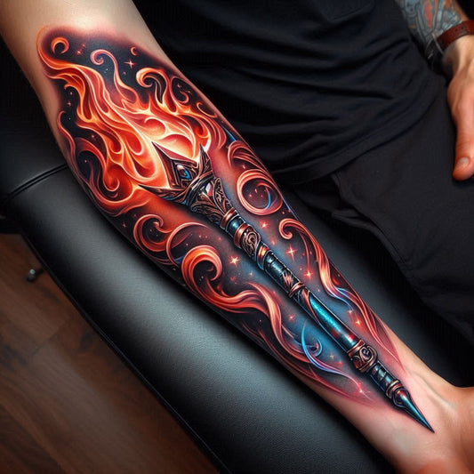 Wand Tattoo Ideas: Channeling Magic and Power