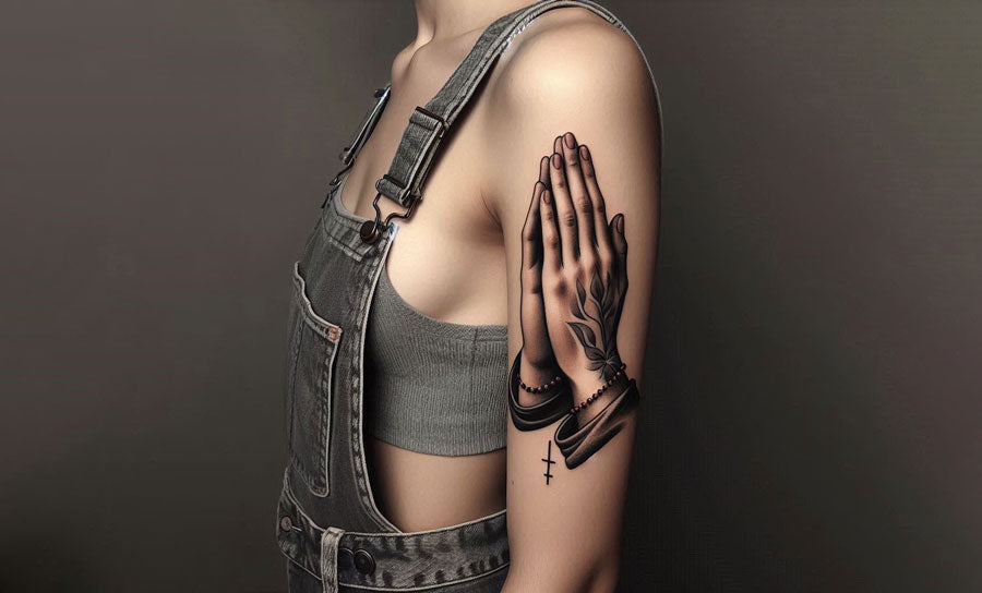 95 Divine And Meaningful Ideas For Praying Hands Tattoos That Improve One's Character!