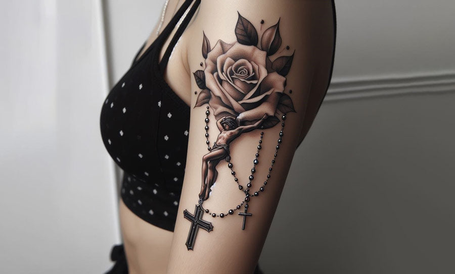 84 Contemporary Ideas For Rosary Tattoos That Reconcile Broken Bonds With God!