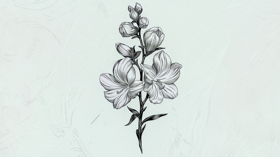 Larkspur tattoo design