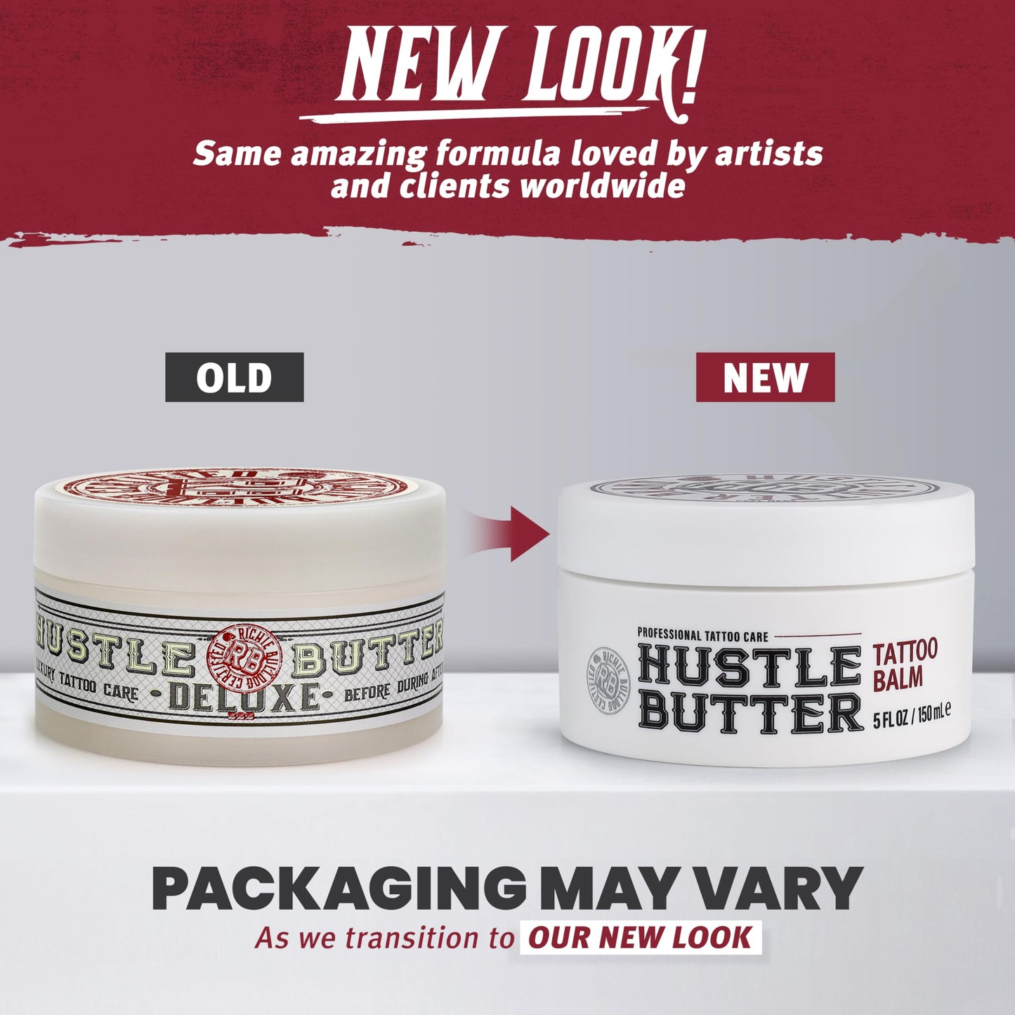 Hustle Butter Tattoo Aftercare 5oz Tattoo Balm, Heals + Protects New Tattoos and Rejuvenates Older Tattoos - 100% Vegan Cream No-Petroleum